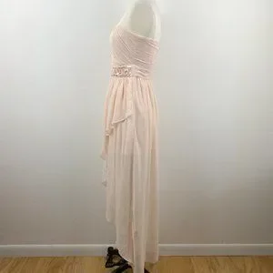 Forever 21 Dresses Forever 2 Pale Pink Formal Maxi Party Dress Small Strapless Grecian Drape Prom Poshmark